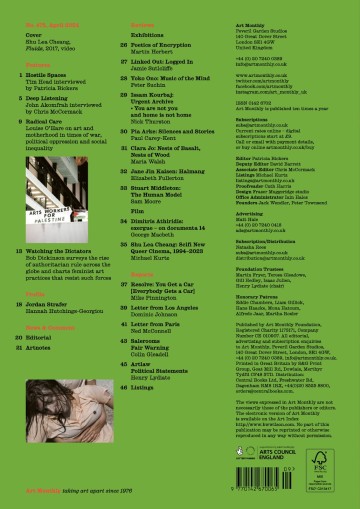 Art Monthly back cover